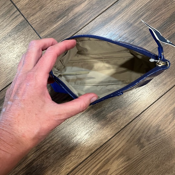 NWT Kate Spade Blue Patent Leather Cosmetic Bag - Picture 9 of 9